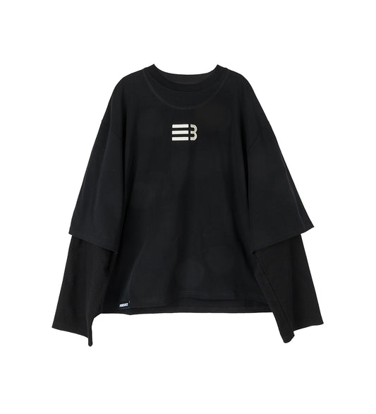MAYO OVERSIZED GLOBE DOUBLE SLEEVE TEE EUPHORIC BLACK