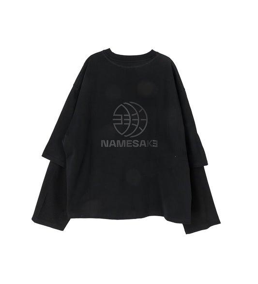 MAYO OVERSIZED GLOBE DOUBLE SLEEVE TEE EUPHORIC BLACK