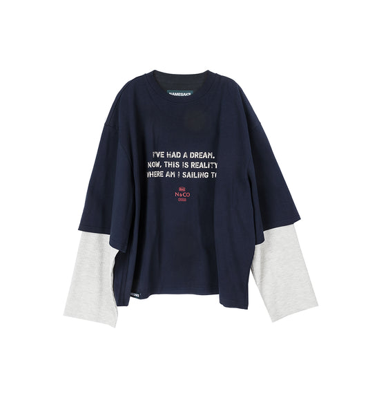 MAYO OVERSIZED RUNNER DOUBLE SLEEVE TEE MIDNIGHT SEA