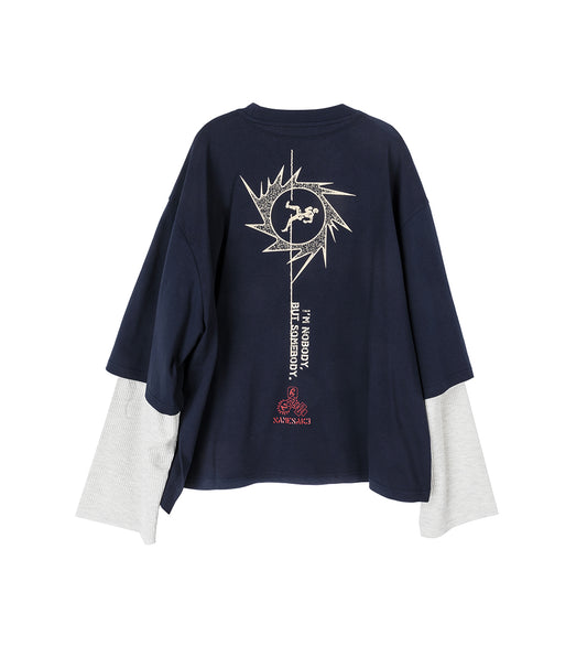 MAYO OVERSIZED RUNNER DOUBLE SLEEVE TEE MIDNIGHT SEA