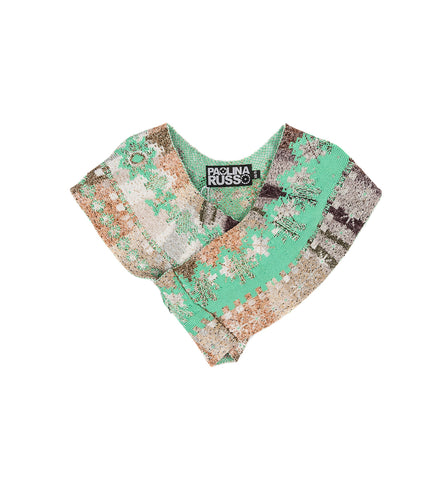 KNITTED CROPPED WRAPPED VEST TOP EARTH