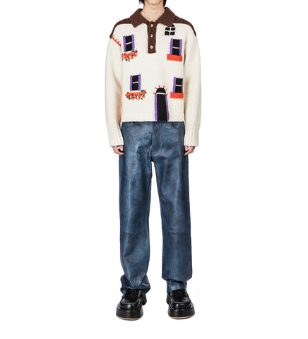 HOUSE POLO JUMPER FLAX