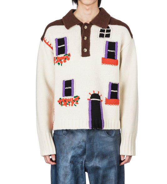 HOUSE POLO JUMPER FLAX