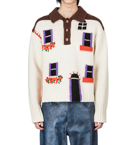 HOUSE POLO JUMPER FLAX