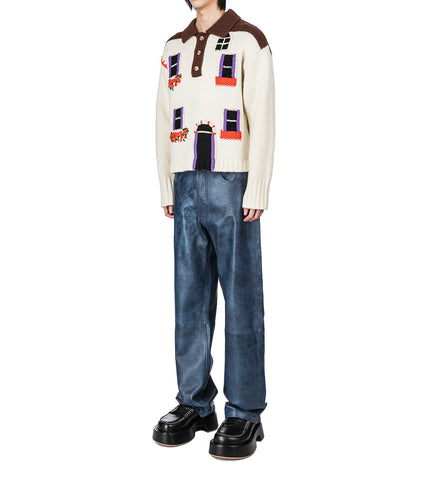 HOUSE POLO JUMPER FLAX
