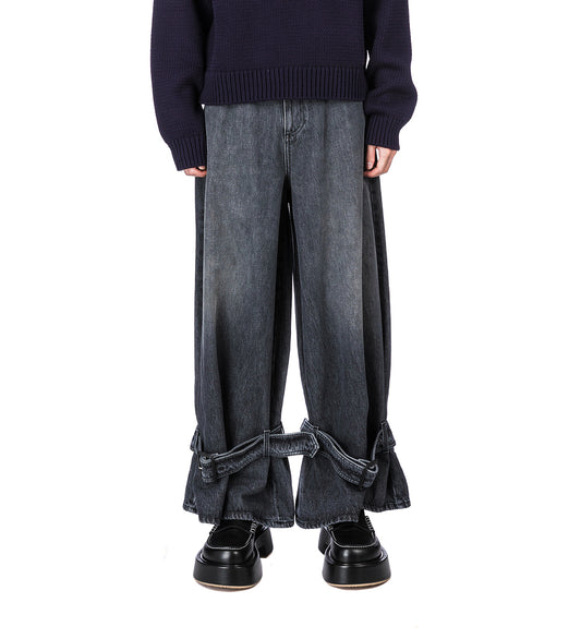 BUCKLED CUFF JEANS GREY