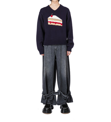 BUCKLED CUFF JEANS GREY