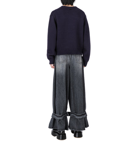BUCKLED CUFF JEANS GREY