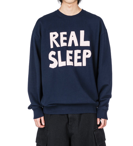 REAL SLEEP PRINTED SWEATSHIRT DARK NAVY
