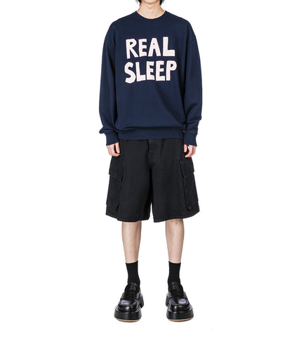 REAL SLEEP PRINTED SWEATSHIRT DARK NAVY