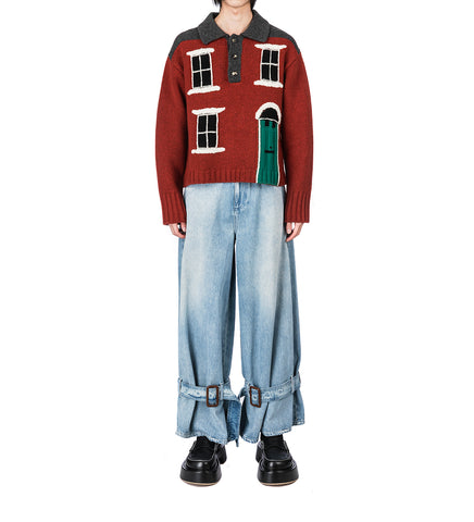 HOUSE POLO JUMPER BRICK
