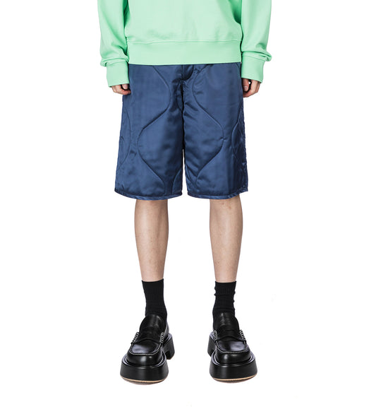 QUILTED SHORTS LIGHT INDIGO