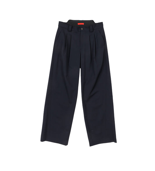 PLEATED SHIFT TROUSERS NAVY