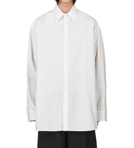 LACE APPLIQUE SHIRT WHITE