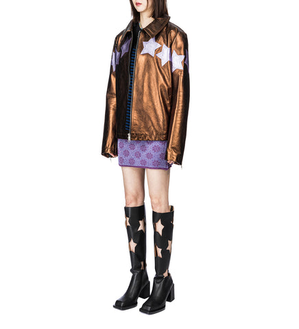 KNITTED CLOQUE FLOWER PENCIL SKIRT NAVY