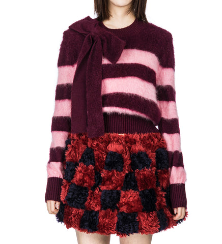 CLASSIC FRENCH KNITTED LONGSLEEVE JUMPER WINE/ROSE