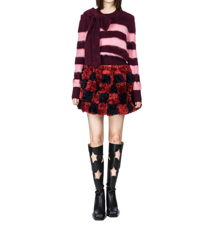 CLASSIC FRENCH KNITTED LONGSLEEVE JUMPER WINE/ROSE