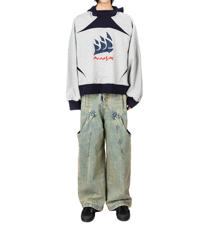 RASHI PULLOVER SAIL HOODIE OYSTER GREY