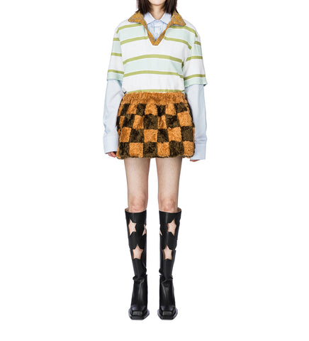 LONG KNITTED MERINO POLO SHIRT MINT/WHITE