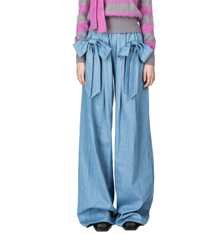 BOW/RIBBON DENIM JEANS LIGHT/BLUE