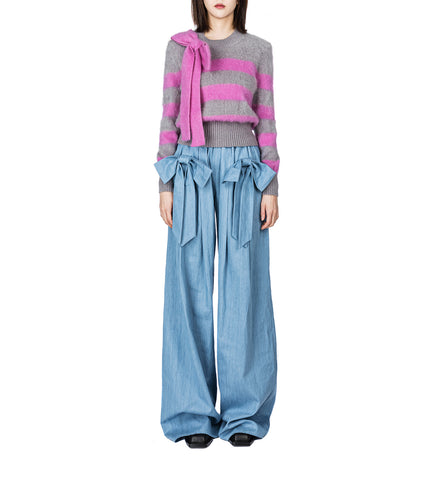 BOW/RIBBON DENIM JEANS LIGHT/BLUE