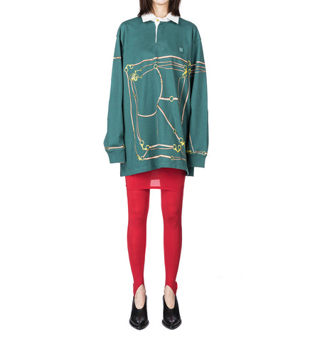 BELT PRINTED RUGBY SHIRT GREEN