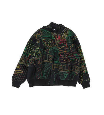 WDW X PELLE PELLE MONUMENT ZIP UP HOODIE MULTI