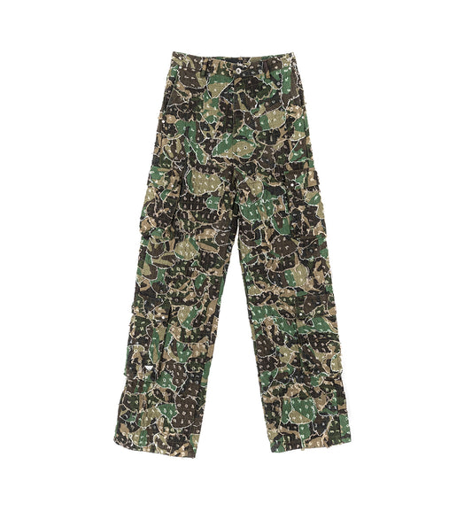MICRO DISTRESSED CARGO PANT OLIVE