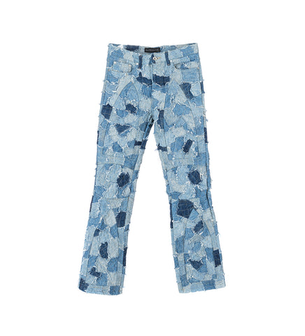DENIM BORO MOTO PANTS SKY