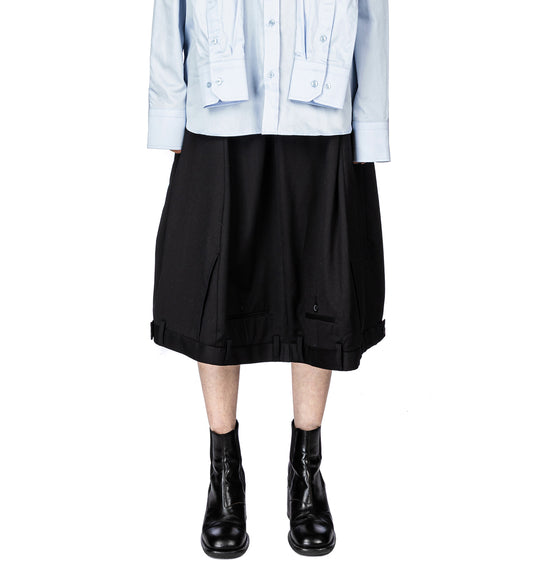 UPSIDEDOWN TROUSER SKIRT WIDE BLACK