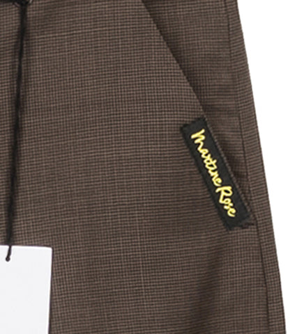 TAILORED EXTENDED TROUSER BROWN HOUNDSTOOTH