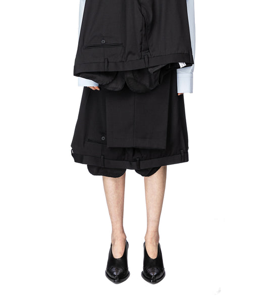 UPSIDE DOWN HANGER SKIRT MIDI BLACK