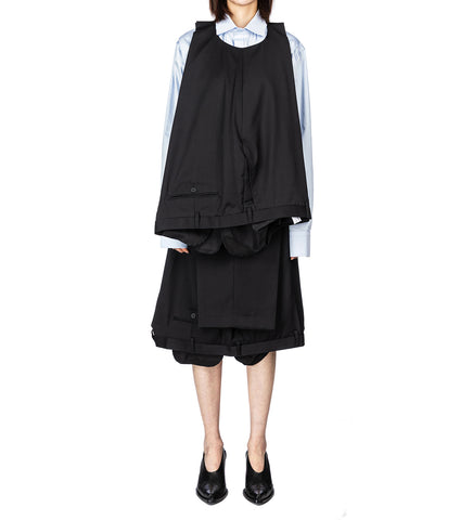 UPSIDE DOWN HANGER SKIRT MIDI BLACK