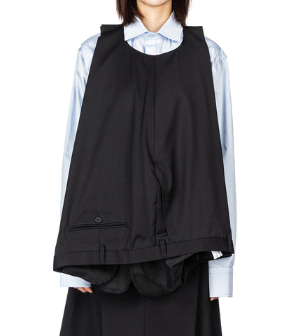 UPSIDE DOWN TROUSER CAPE BLACK