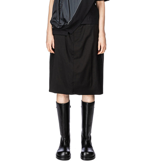 DOUBLE SUIT SKIRT MIDI BROWN/GREY MEDIUM