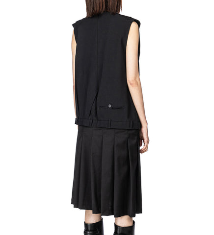 UPSIDE DOWN PLEATED DRESS BLACK