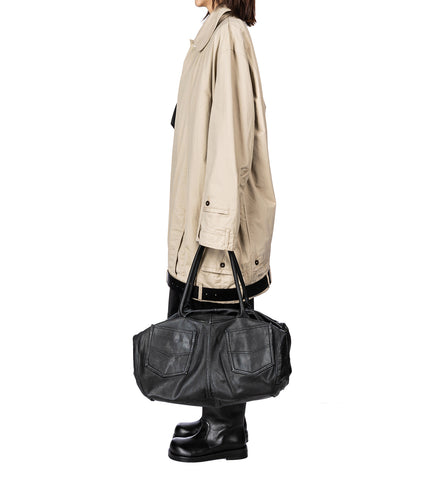 LEATHER TROUSER BAG BLACK