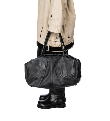LEATHER TROUSER BAG BLACK