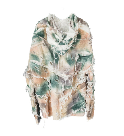 MESH CAMO HOODED PULLOVER MULTI