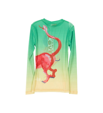 POWERMESH LONG SLEEVE TEE GREEN OMBRE POWERMESH