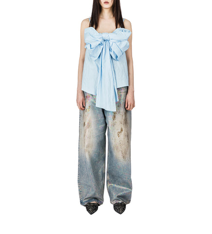 RIBBON BLOUSE LIGHT BLUE