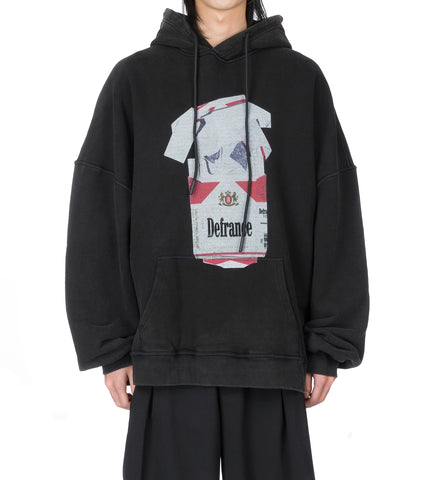 HOODIE ANTISOCIAL FLAVOR RED WASHED BLACK