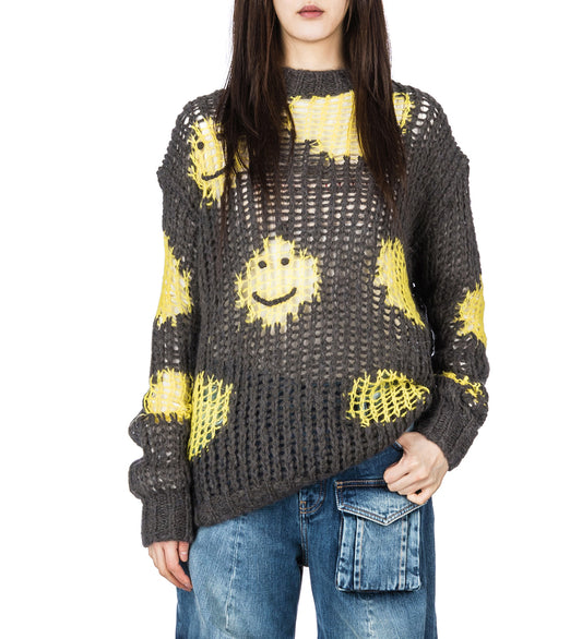 SMILE KNIT YELLOW/GREY