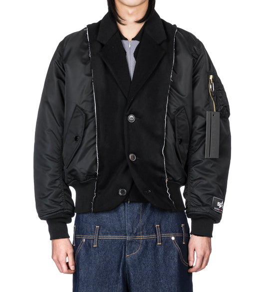 SPENCER BADU X ALPHA BOMBER JACKET BLACK