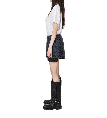 DISTRESSED SHORTS FADED BLACK