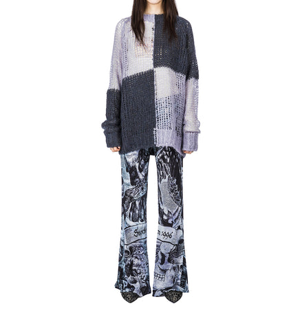 CHECKERED KNIT PURPLE/GREY