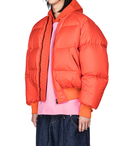 REVERSIBLE PUFFER JACKET ORANGE/TAUPE