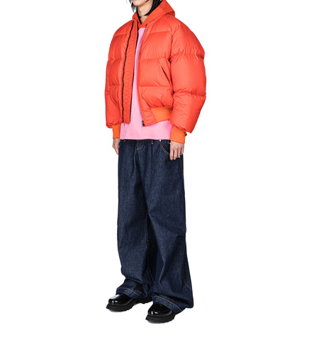 REVERSIBLE PUFFER JACKET ORANGE/TAUPE