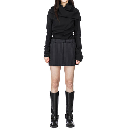 HIGH NECKLINE BLOUSE BLACK