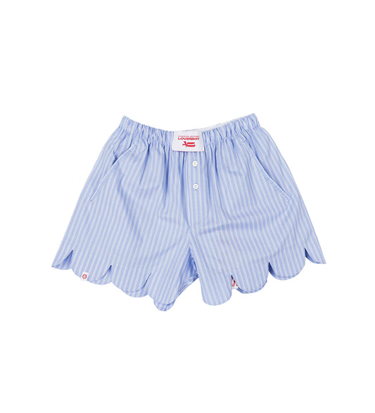 SCALLOPED BOXER SHORTS BLUE